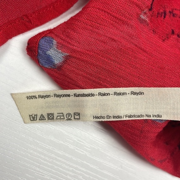 Intimately Free People Garden Party Floral Smocked Tiered Maxi Dress Boho Red XS - Picture 10 of 11